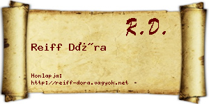 Reiff Dóra névjegykártya